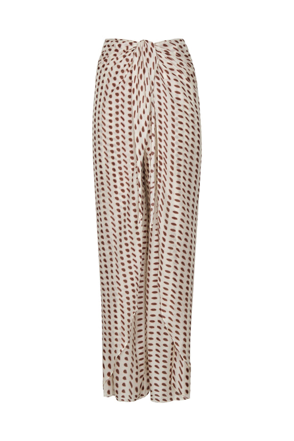 La Bamba Cotton Silk Pants / Ivory Wine Seeds